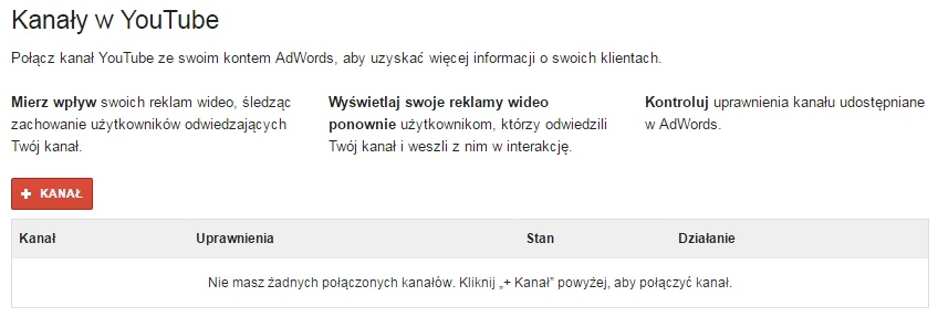 Łączenie kont AdWords i YouTube Łączenie kont AdWords i YouTube